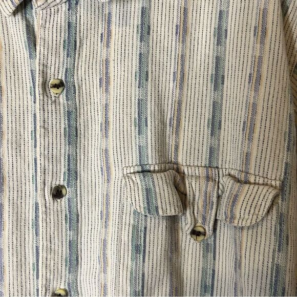 Nino Cerruti Short Sleeve Mens Button Up 100% Cotton Size Large Camp Shirt White - Picture 2 of 4